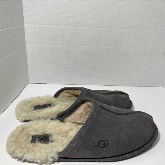Ugg Men's Scuff Suede Grey Slippers Size 10 - Picture 4 of 10